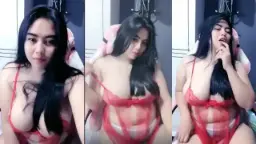 Shellaaa Toge Kembali Dengan Lingerie Merah Yang Menggoda Dan Membakar Nafsu